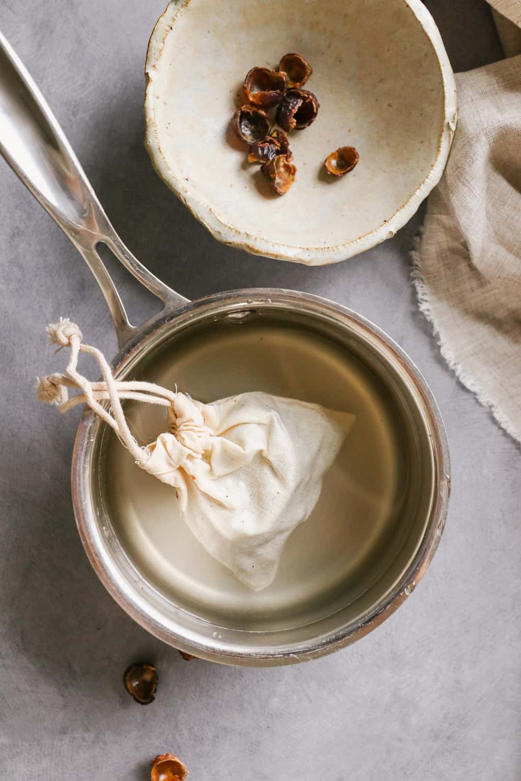 Boiling soap nuts for shampoo