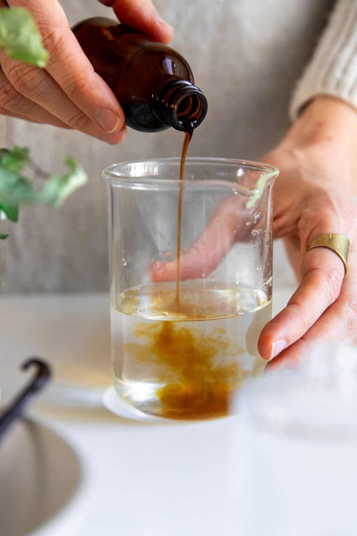 Combine vanilla extract with water